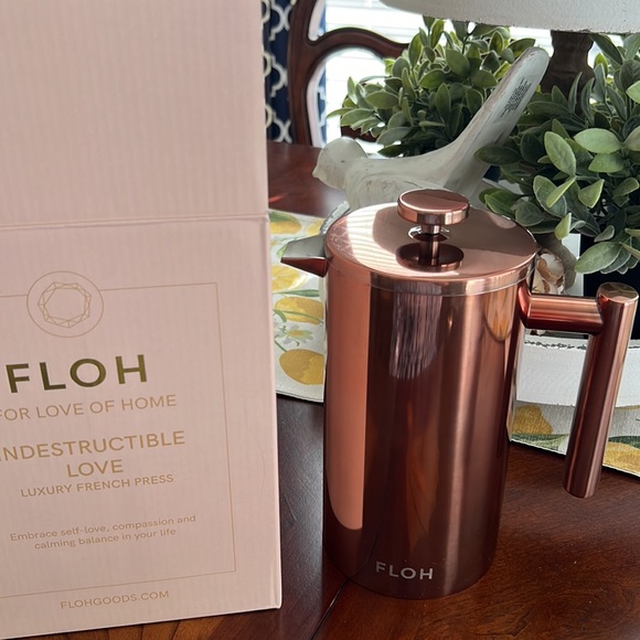 FLOH Kitchen Floh Luxury French Press For Coffee Or Tea Nib Copper